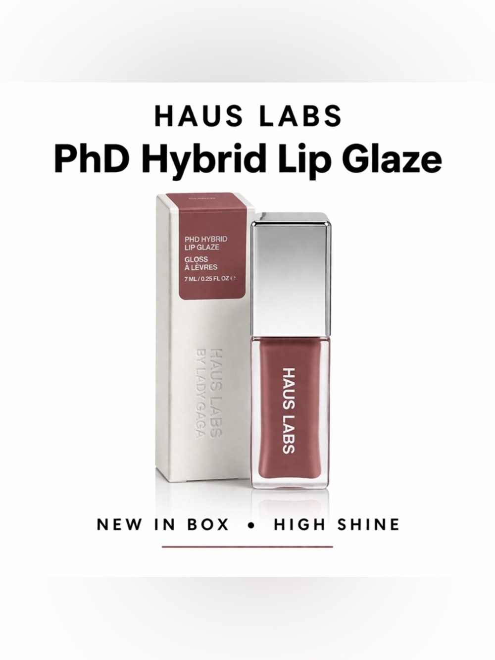 HAUS LABS PhD Hybrid Lip Glaze Gloss-Guava 7ml NIB High Shine Hydrating